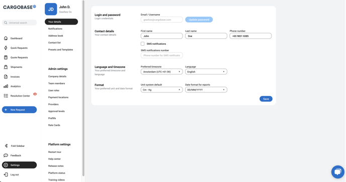 Customize Personal Settings